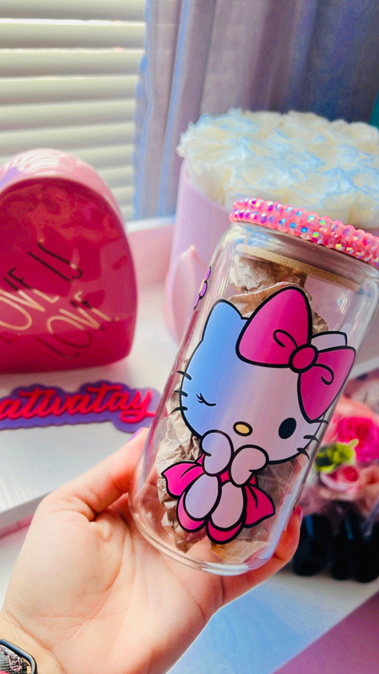 HelloKitty Glass With Beauty Lid